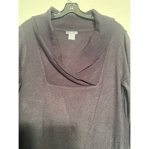 Venus Black & White Houndstooth Sweater Dress Large Long Sleeves & Shawl Neck - Picture 14 of 16